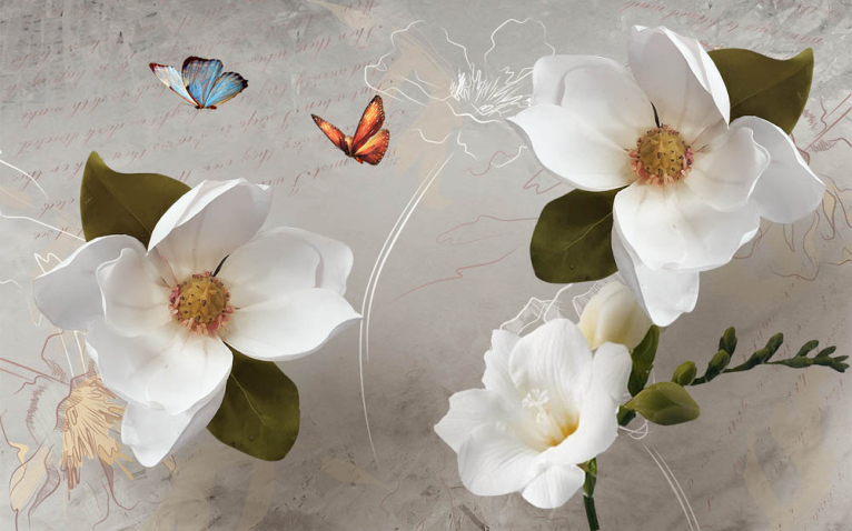 Фотообои белые цветы:  | Wall-Style