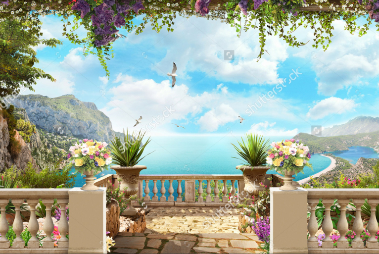 Фотообои терраса с видом на природу:  | Wall-Style